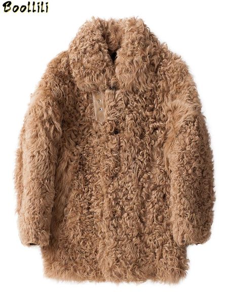 

men's leather & faux boollili 2021 winter real fur coat men sheep shearling jacket wool coats and jackets cuero genuino, Black