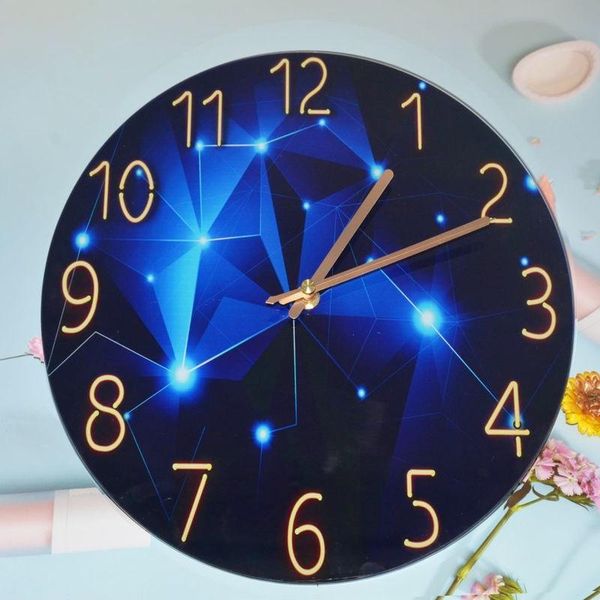

wall clocks 12 inch fashion glass quartz clock home living quiet silent simple mute room watch