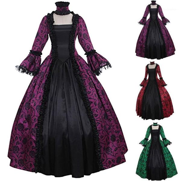 

costume accessories women plus size medieval dress retro large swing tight waist maxi cosplay halloween, Silver