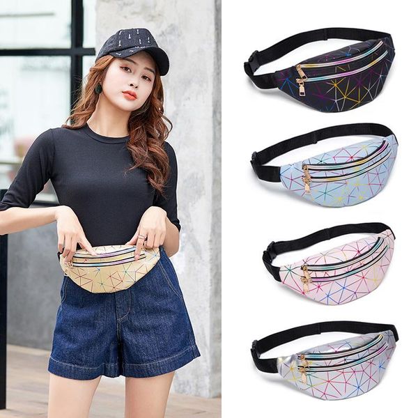 

waist bags 2021 product lingge pu cross-body chest bag ladies personality belt colorful sports multi-layer