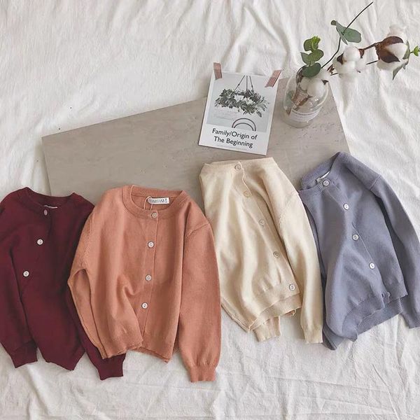 

pullover kids boys girls cardigan sweaters spring autumn baby girl solid cotton sweater jacket children knitted, Blue