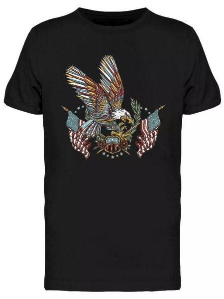 

american patriotic eagle design tee men's -image by shutterstock, White;black