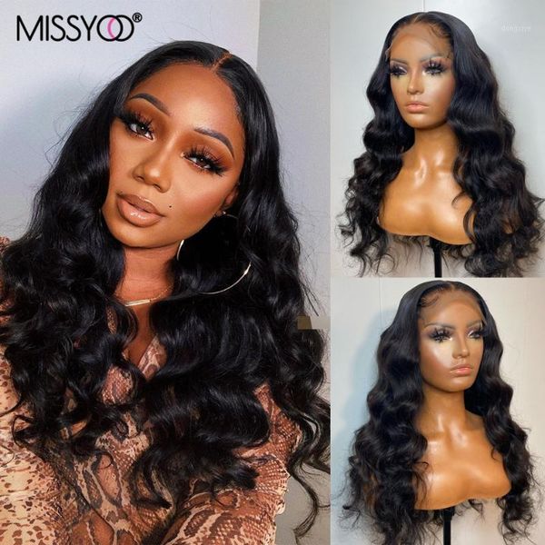 

body wave lace frontal wigs for women closure wig malaysian human hair 180% density 13x1 part remy hair1, Black;brown