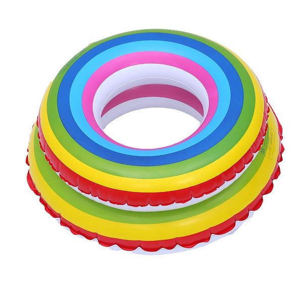 

life vest & buoy thickened rainbow swimming ring underarm children inflatable lifebuoy pool floating