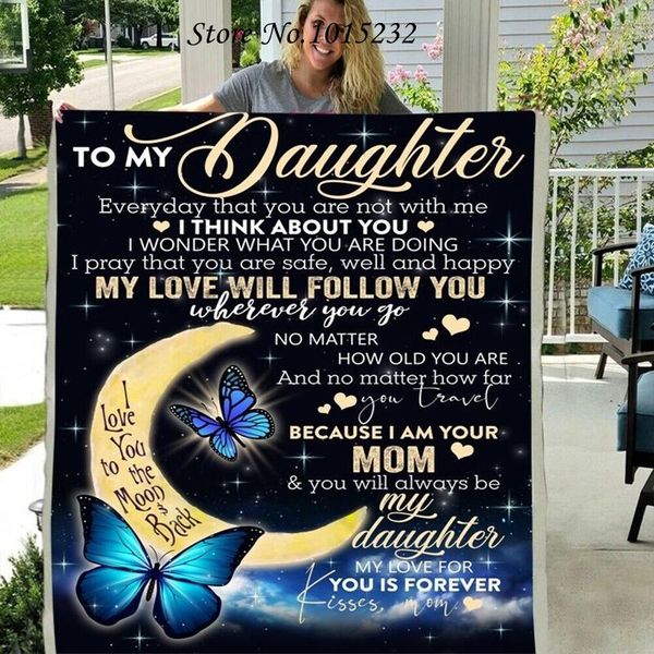 

blankets letter blanket to my daughter 3d printed fleece for beds thick quilt fashion throw from love mom gift w80
