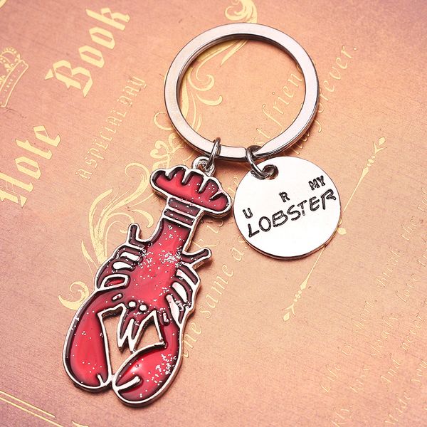 

cute tv show key ring friends youre my lobster keychain red lobster pendant key chain women men car keyring friend gift, Silver