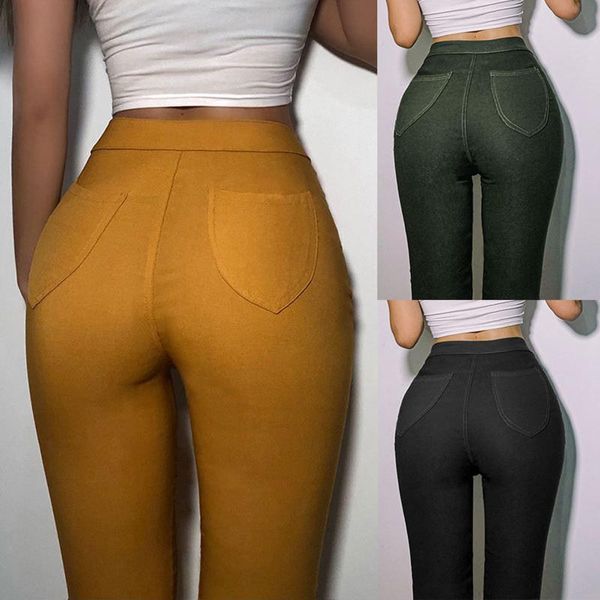 

women's pants & capris 2021 summer korean style women fashion high waist casual stretch skinny plus size ladies solid color pencil, Black;white