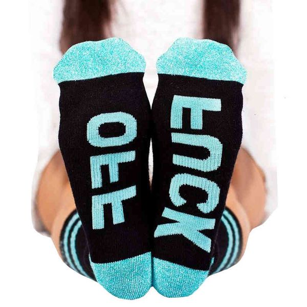 

off letter socks combed tuck cotton color matching, Black
