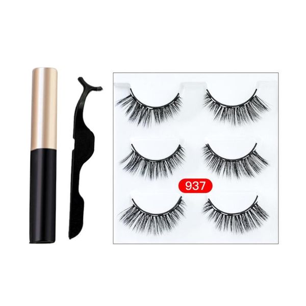 

false eyelashes magnetic eyeliner kit waterproof long lasting 3 pair