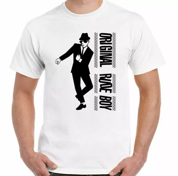 

2 tone men t-shirt the specials original rude boy two tone reporter 2, White;black