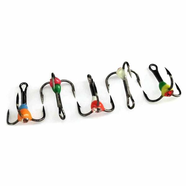 

fishing hooks 5pcs treble high carbon steel baits sharp three-jaw hook lures winter outdoor camping ice tackle