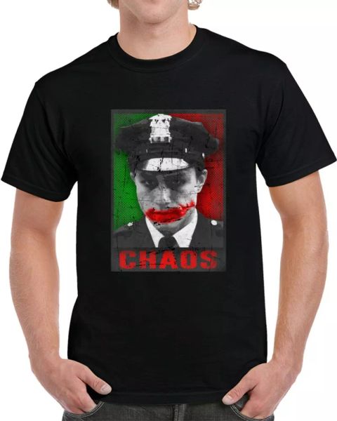 

joker heath ledger chaos parody obama style poster cool t shirt, White;black
