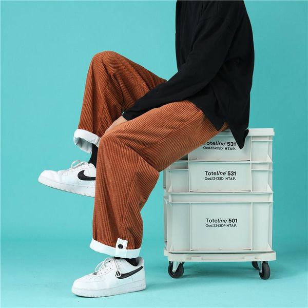 

men's pants brand clothing femininity pant men spring autumn casual loose staight trousers mens elastic waist sport male s-5xl, Black