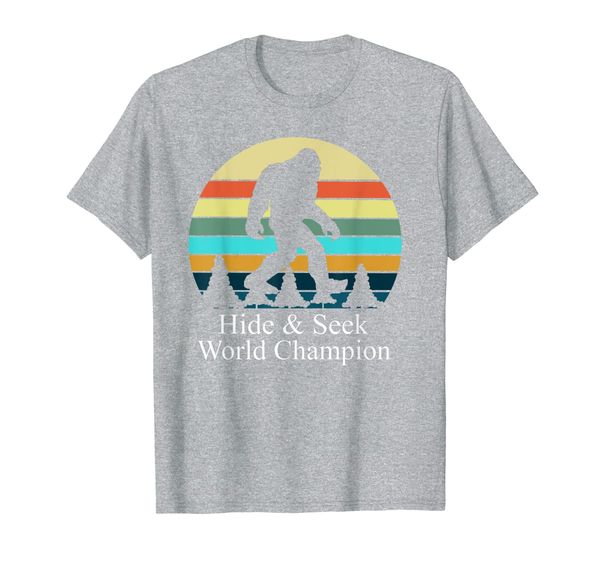 

hide and seek world champion t-shirt bigfoot is real t-shirt, White;black