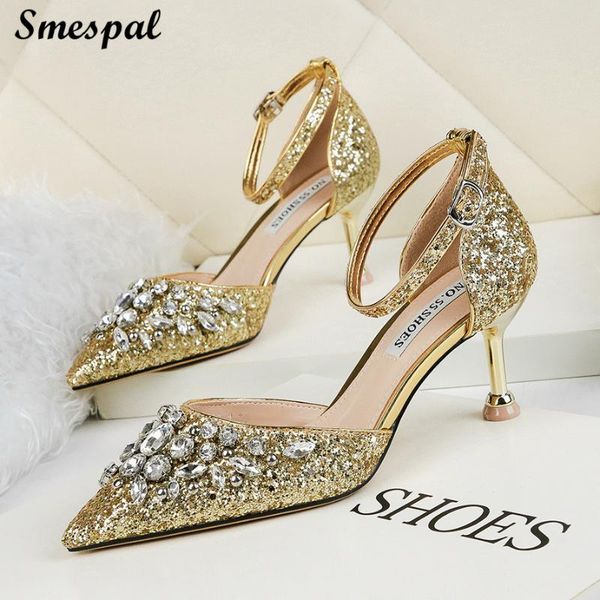 

dress shoes summer sandals women fashion pointed party high-heeled covered with shiny rhinestones, Black