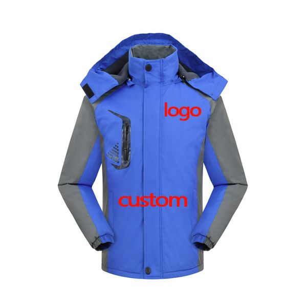 

custom jacket thick warm winter men women coat solid color waterproof and windproof outdoor sportswear large size, Black;brown