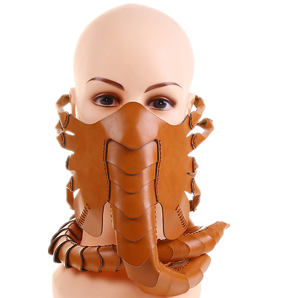 

face worm alien mask headdress masquerade horror scorpion mask party performance props halloween cos movie game role playing cosplay, Black
