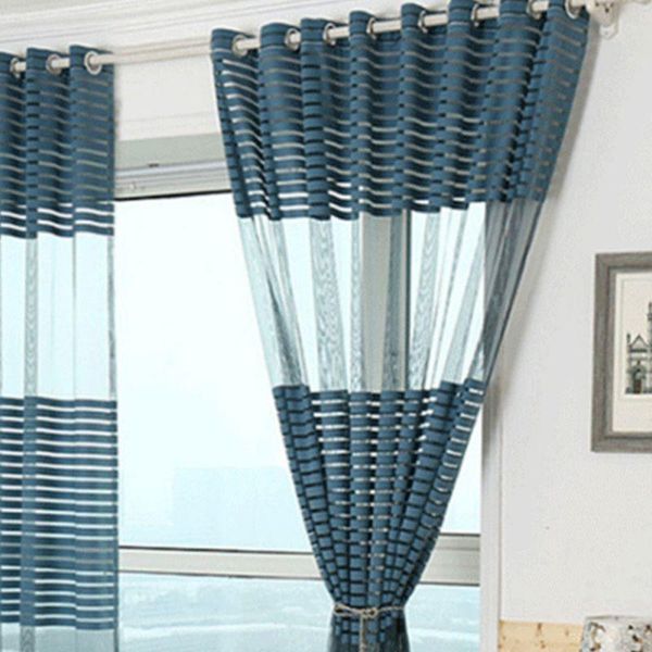 

stripes mix and the finished bedroom living room ventilating window screen warp knitting 1 * 2.7m curtain & drapes