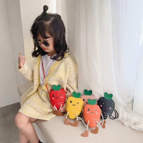 

backpacks 2021 cute cartoon children's shoulder messenger bag radish shape toddler coin purse princess
