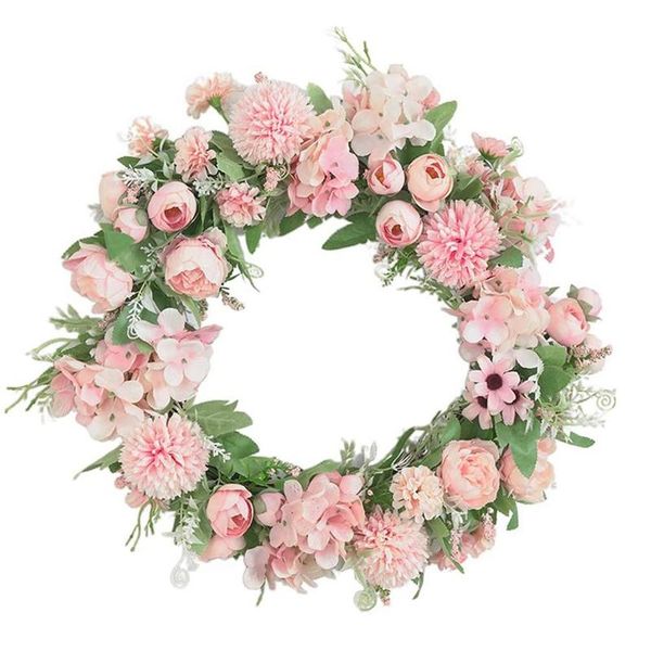 

artificial peony hydrangea wreath spring for front door wedding wall birthday party farmhouse garden home decor decorative flowers & wreaths