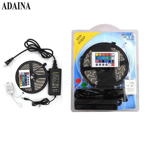 

waterproof led strip light ip 65 dc12v 2a diode tape smd2835 60chips/m 5m/lot rgb/warm outdoor home decor ledstrip strips