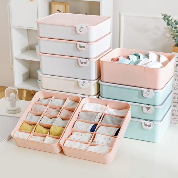 

storage drawers 1/10/15 cells women underwear box with lid home wardrobe drawer closet organizer case for socks panties bra^15