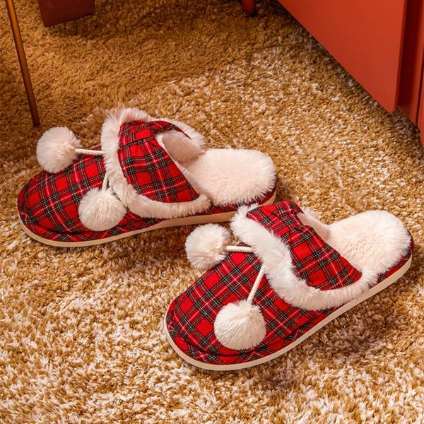 

posee plush thick bottom slippers home couple fur female winter cute japanese non-slip 0499, Black