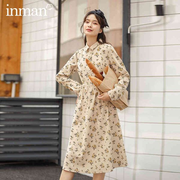 

dress winter artistic floral print high thin corduroy long sleeve a-line women's dress 3057, Black;gray