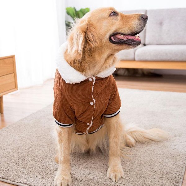 

big dog clothes husky samoyed corduroy fashion winter coat large pet jacket good-looking warm and comfortable 2021 apparel