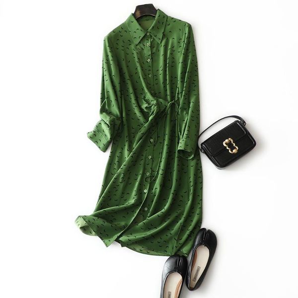 

casual dresses 2021 summer french niche 23  missan silk dress, Black;gray