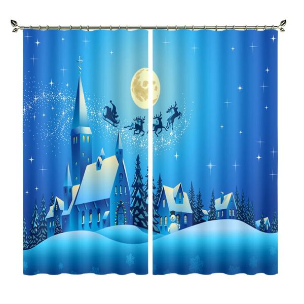 

curtain & drapes santa claus in the night sky exquisite home luxury curtains living room dining bedroom el