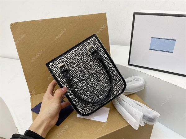 

bag 2021 amazing women's designer luxury handbag black silver crystal handheld women's handbag cross clutch fashion handbag zmva