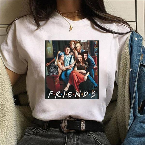 

friend mona lisa van men t shirts and womens gogh women art 90s funny grunge harajuku female ulzzang cat top, White;black
