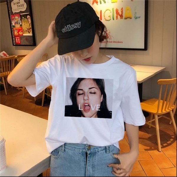 

retro womens t shirts casual fashion women cartoon shirt short sleeve large size harajuku david summer loose hip hop, White
