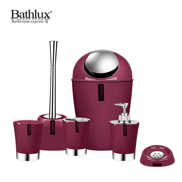 

bathroom accessories set,6 pcs plastic gift set toothbrush holder,brush holder,trash can,tumbler straw (wine) bath accessory