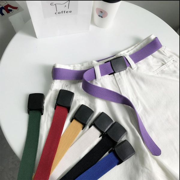

belts canvas for women men punk designer belt ladies letter waist strap jeans trouser black female harajuku waistband, Black;brown