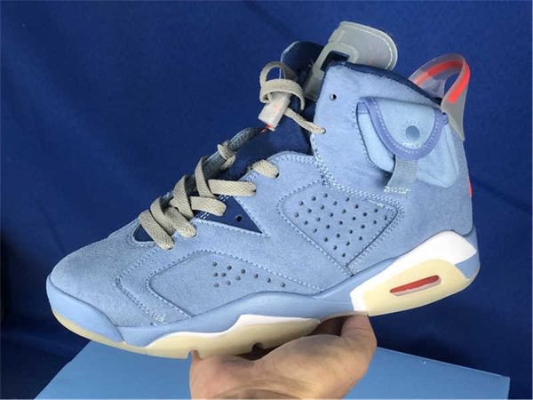 

2021 release jumpman vi unc basketball shoes travis scotts x 6 blue mens designer sports sneakers size us7-13
