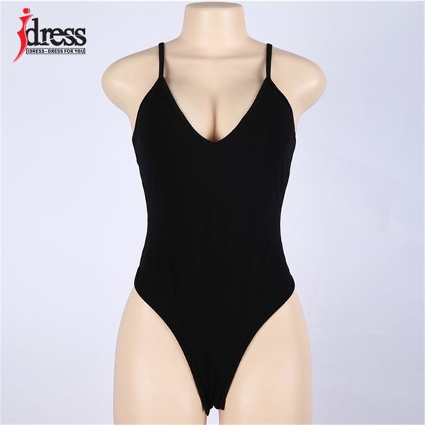 

idress black fitness bodysuit women sleeveless solid bodycon body rompers womens club jumpsuit slim overalls bodysuits 210715, Black;white