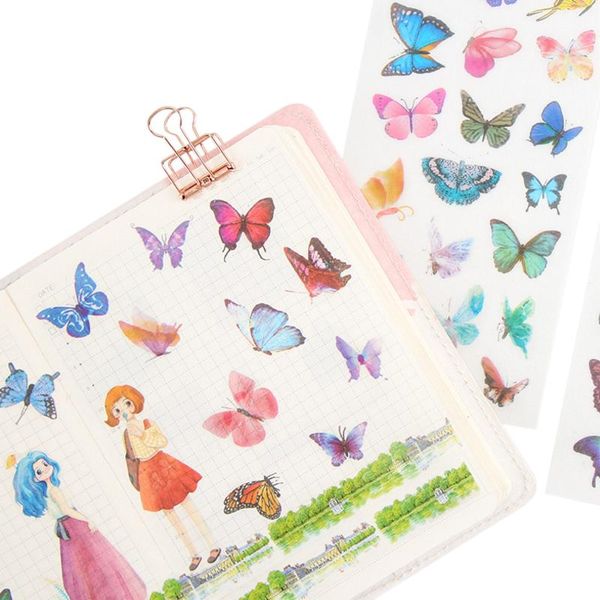 

gift wrap 15packs/lot colorful butterfly different paper sticker/scrapbooking decoration label/diy diary memo girls school office