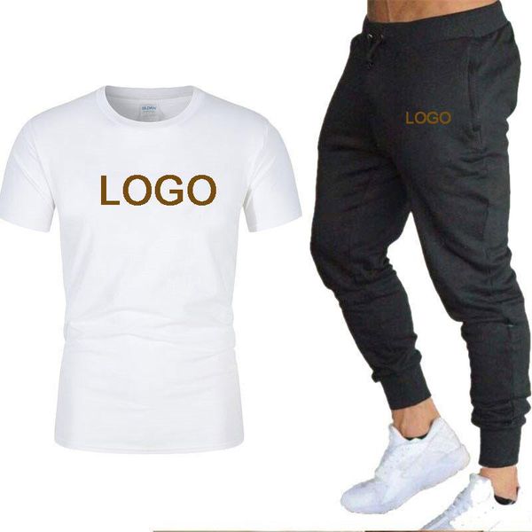 

jogging clothing men's sportswear set short sleeve breathable t-shirt and pants casual wear tracksuit training suit sy049, Black;red