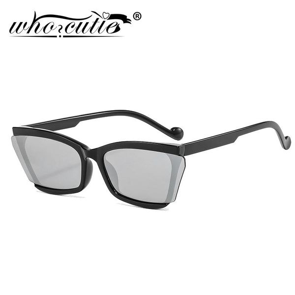 

trendy vintage oversized cat eye sunglasses women 90s retro lady fashion frame mirror lens sun glasses shades s453, White;black