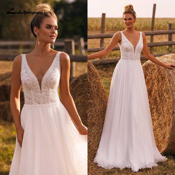 

other wedding dresses simple boho a-line dress sleeveless backless sweep train white ivory chiffon bridal gowns robe de mariÃ©e