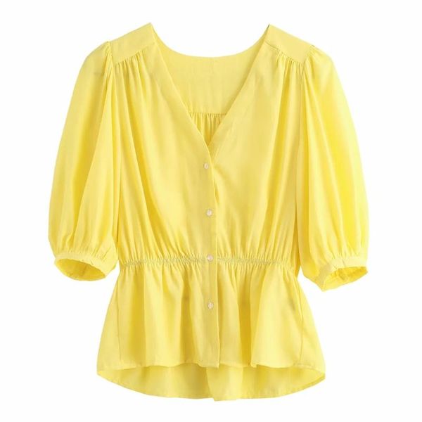 

women v neck lantern sleeve shirts female elastic waist blouses casual lady loose blusas s8267 women's &, White