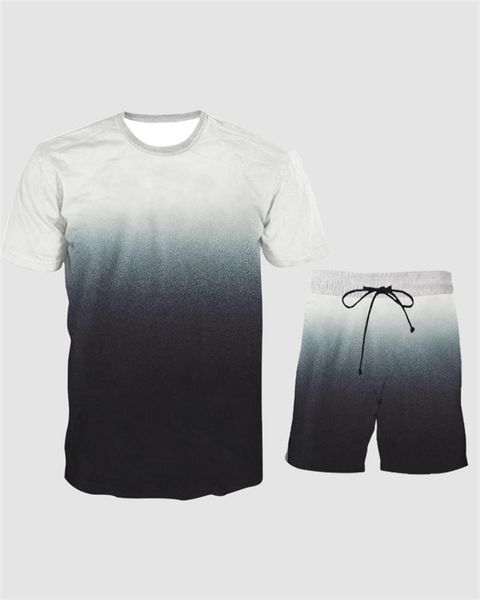 

men's tracksuits 2021 summer fashion 3d t shirt sets printed cool pattern short sleeve shorts outdoor leisure suit, Gray
