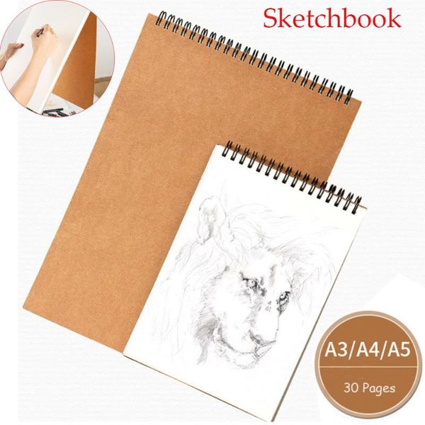 

1pcs sketchbook kraft paper cover notepad painting graffiti book professional art coil sketch school supplies notepads, Purple;pink