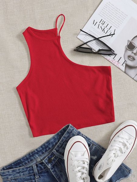 

asymmetrical neck tank b73m#, White