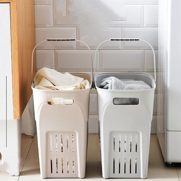 

plastic laundry storage basket portable household clothes toy container bags