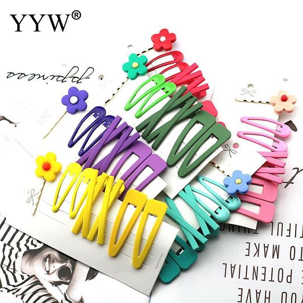 

hair clips & barrettes 2sets/lot korean style girls women snap multicolored flowers bobby pin headwear barrette cute set hairpin, Golden;silver