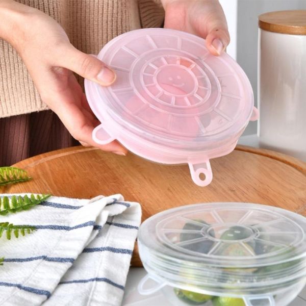 

food savers & storage containers 6pcs/set fresh keeping silicone lids durable reusable save cover heat resisting fits all sizes shapes of co