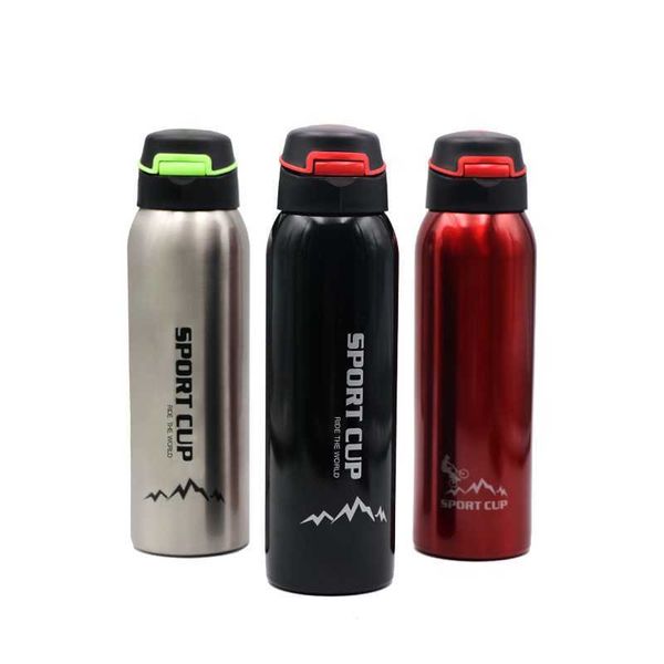 500 ml Mountainbike Wasserflasche Wasserkocher Radfahren Edelstahl Thermos Warmhalten Wasser Tasse Reiten Outdoor Sport Getränk Flasche Y0915